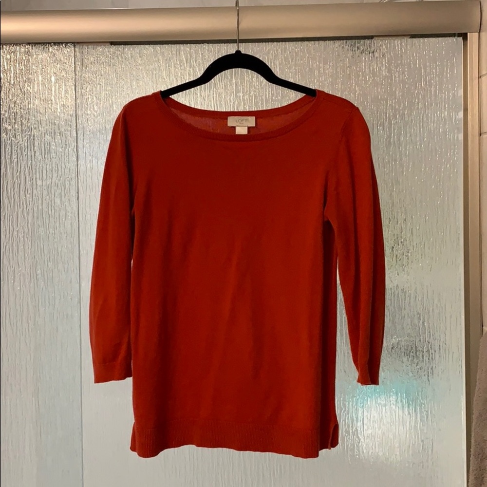 Orange quarter length loft sweater